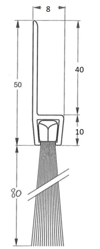 Plinthe brosse profil H avec poils