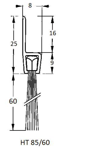 Plinthe brosse profil H avec poils